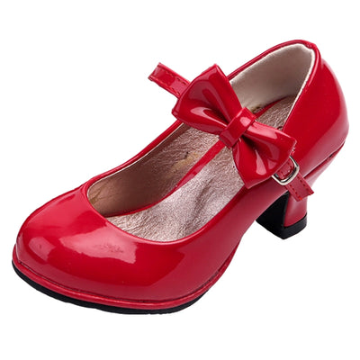 Autumn Red Children's Fashion Performance High Heels