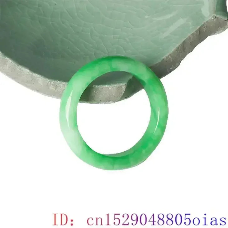 Green Real Jade Rings Designer Women Men Luxury Emerald Natural Jewelry Carved Amulet Fashion Gemstone Burmese Jadeite Charms