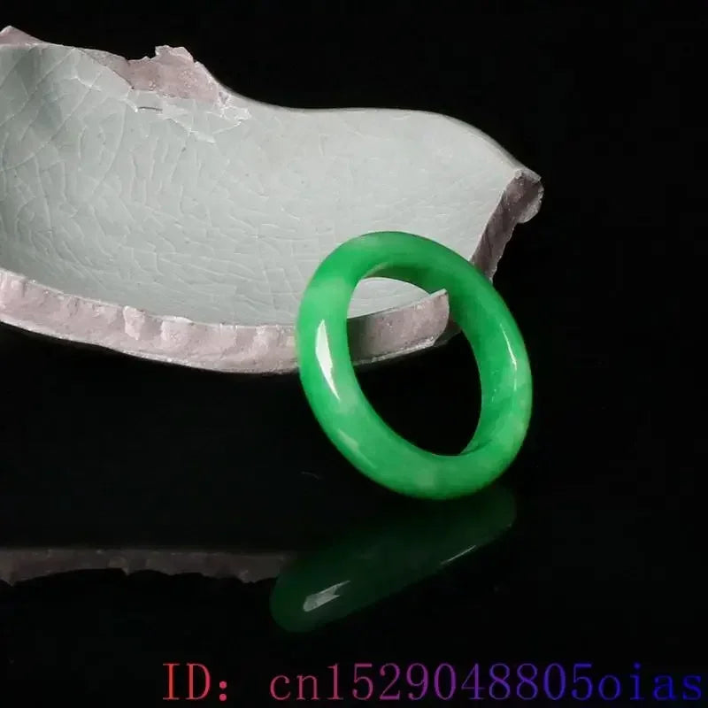 Green Real Jade Rings Designer Women Men Luxury Emerald Natural Jewelry Carved Amulet Fashion Gemstone Burmese Jadeite Charms