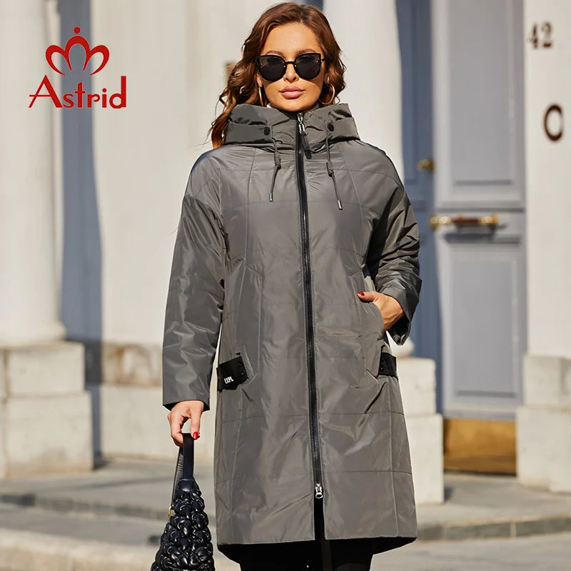 Astrid 2022 Spring Women Parkas Plus Size Long Loose Padded Down Coats Hooded Women&