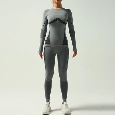 New Seamless High Pressure Function Professional Ski Thermal Underwear Leggings Women's Ski Suit Winter