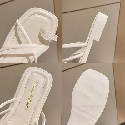 Summer Sandals, Women 2024 Summer New Flat Gentle Fashion Set Toe Outside To Wear Sandals, Beach Sandals, Women's Shoes