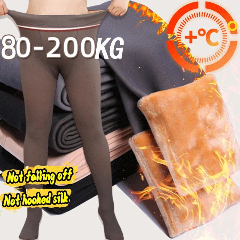 Thick Thermal Tights Stockings Women Warm Winter Sexy Translucent Pantyhose Leggings Female High Waist Elastic Slim Pantyhose