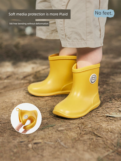 Niduoxiong Baby Student Rubber Boots Non Slip Children's Rain Boots