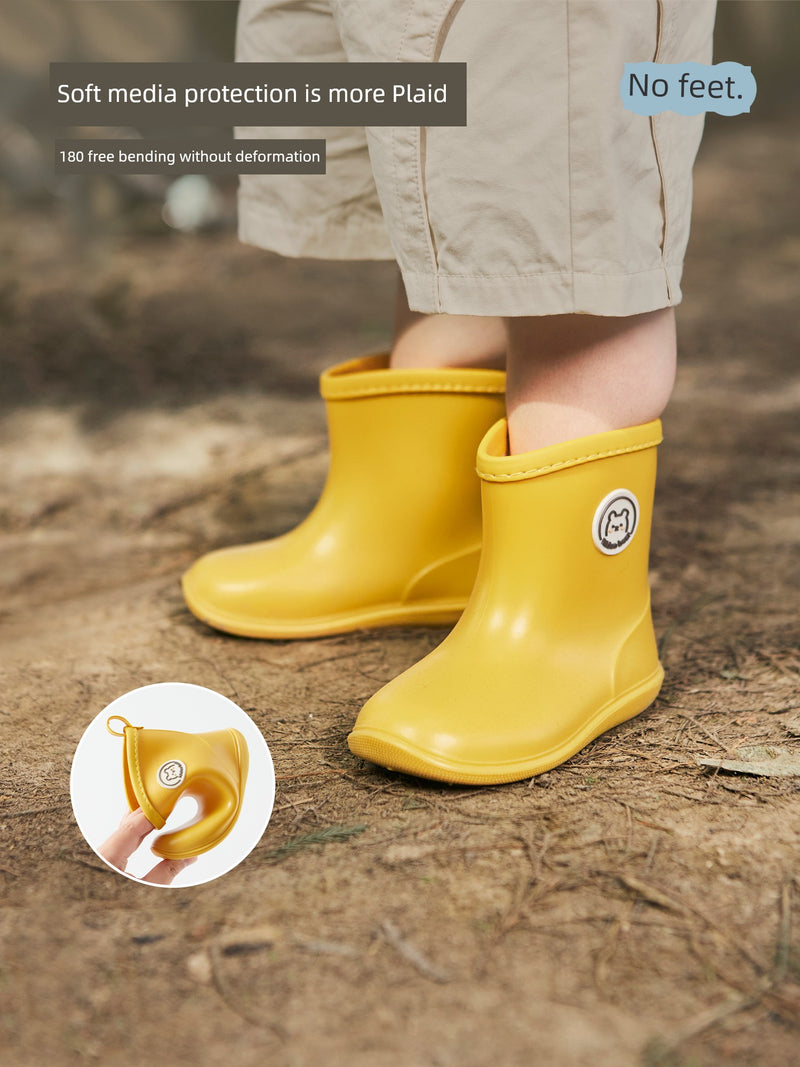 Niduoxiong Baby Student Rubber Boots Non Slip Children&