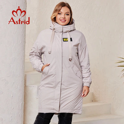 Astrid Plus Size Women's Spring Autumn Trench Coat Women Jacket zipper Outerwear female fashion Long casual Solid Windbreaker