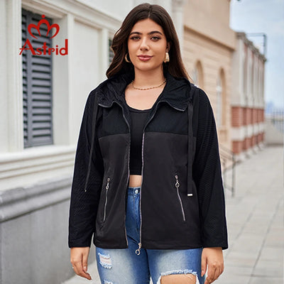 Astrid New Women's Trench Coat Women Jacket Plus Size Hooded Windbreaker Lady Casual Overcoat Female Outerwear Spring 2024 10718