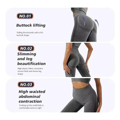 Yoga Pants Women Compression Seamless Tummy Control High Waisted Workout Leggings Women's Running Athletic Slimming Gym Clothes