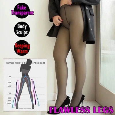 Thermal Stockings Woman Fleece Tights Sexy Winter Warm Pantyhose Translucent Slim Thicken Tights Elastic Velvet Pantyhose Female