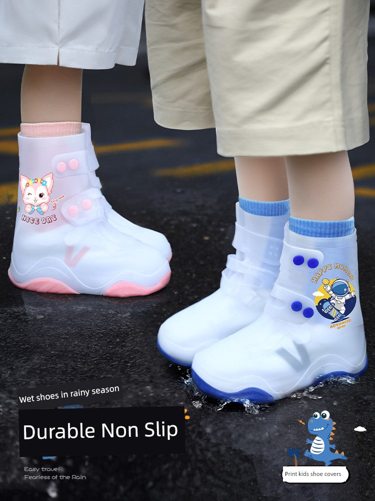 Kids Silicone Thickened Abrasion Resistant Rainy Day Waterproof Shoe Cover