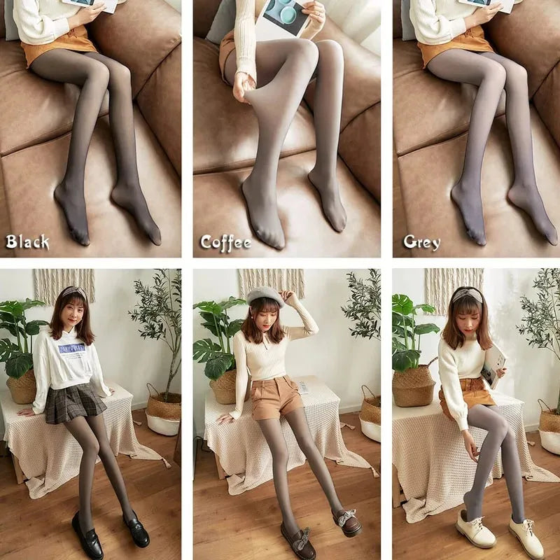 Pantyhose Winter Women Seamless Sexy Push Up Thick Fake Translucent Warm Velvet Autumn Thin Leggings Tights Pantyhose