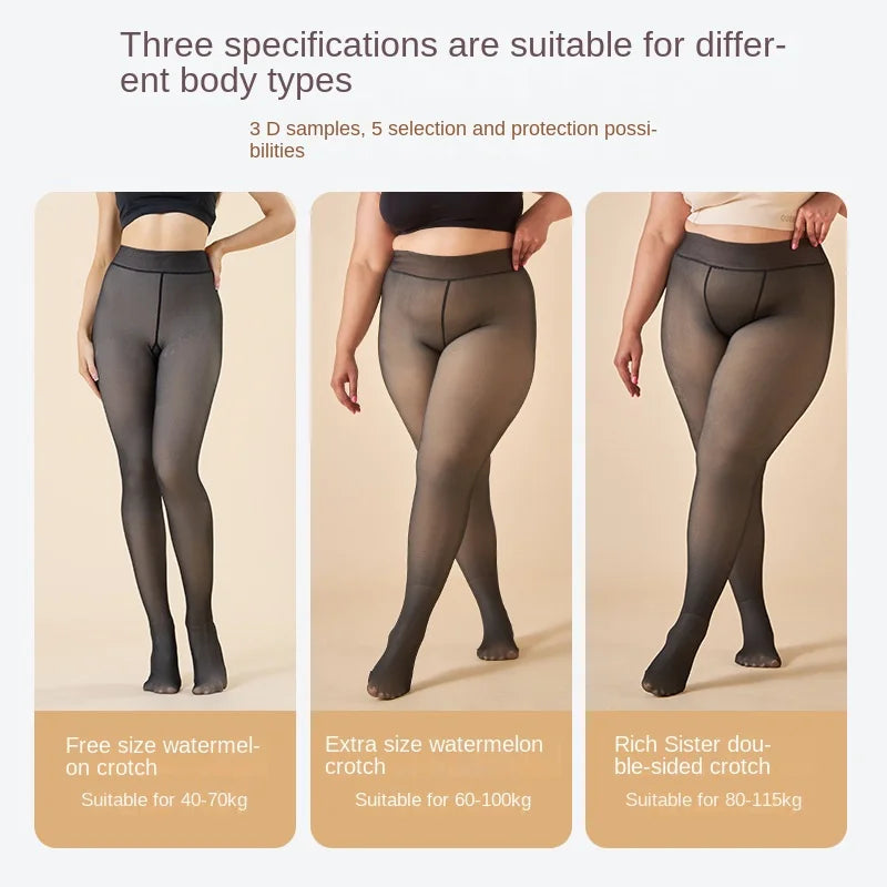 NEW Thick Thermal Tights Stockings Women Warm Winter Sexy Translucent Pantyhose Legging Female High Waist Elastic Slim Pantyhose