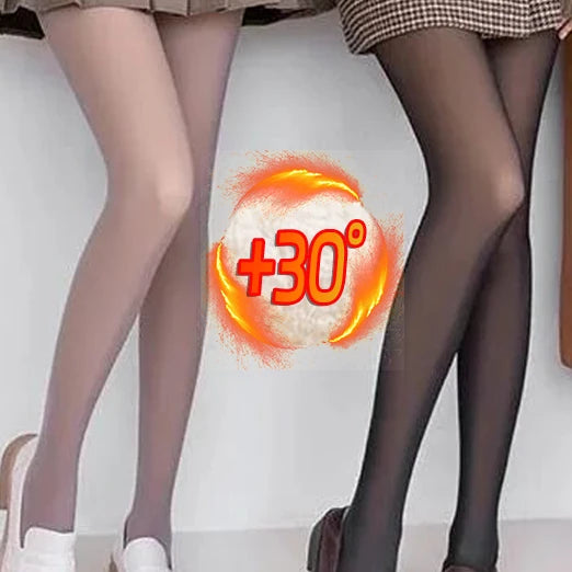 Sexy Translucent Fleece Velvet Tights Pantyhose Girls Pants Thicken Warm Tights for Women Winter FakeThermal Stockings Leggings