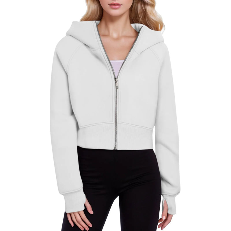 Scuba Half Zip Hoodie Womens Fall Winter Cropped Sweatshirts Outfits Casual Hooded Pullover Tracksuit  Long Sleeved Jackets Coat