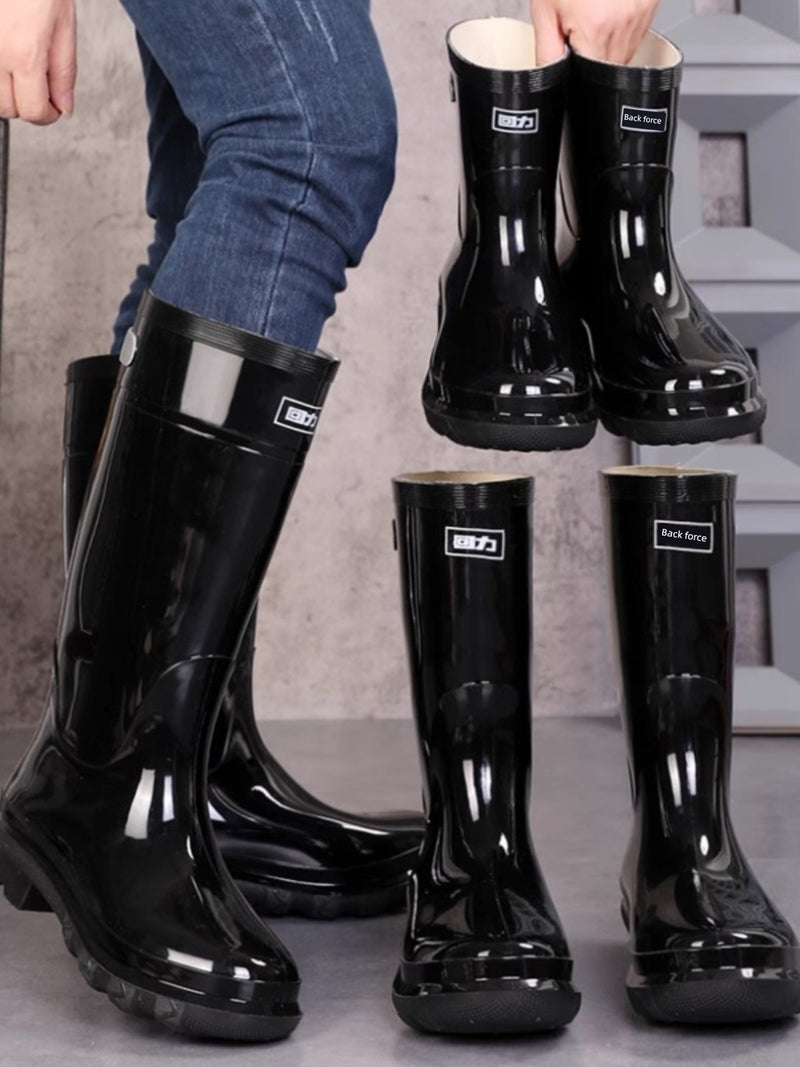 Warrior Thickened Men Waterproof Construction Site Mid-High Tube Rain Boots