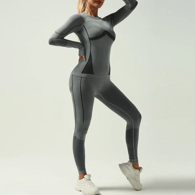 New Seamless High Pressure Function Professional Ski Thermal Underwear Leggings Women's Ski Suit Winter