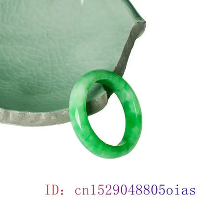 Green Real Jade Rings Designer Women Men Luxury Emerald Natural Jewelry Carved Amulet Fashion Gemstone Burmese Jadeite Charms