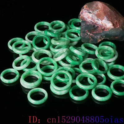 Green Real Jade Rings Designer Women Men Luxury Emerald Natural Jewelry Carved Amulet Fashion Gemstone Burmese Jadeite Charms