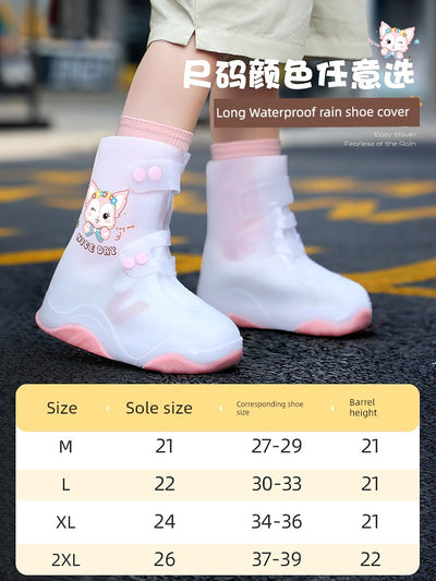 Kids Silicone Thickened Abrasion Resistant Rainy Day Waterproof Shoe Cover