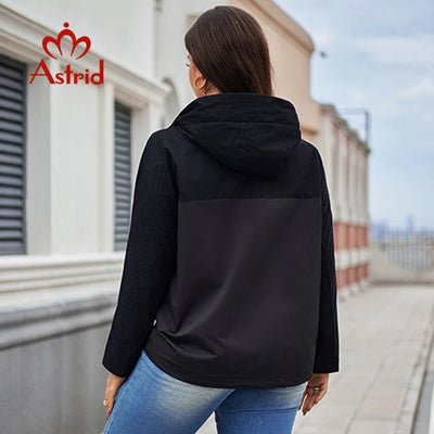 Astrid New Women's Trench Coat Women Jacket Plus Size Hooded Windbreaker Lady Casual Overcoat Female Outerwear Spring 2024 10718