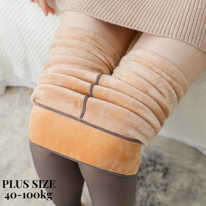 New 120 KG Warm Winter Tights Plus Size Sexy Pantyhose Women Fake Stockings Panty Skin Effect Thick Translucent Tights Leggings