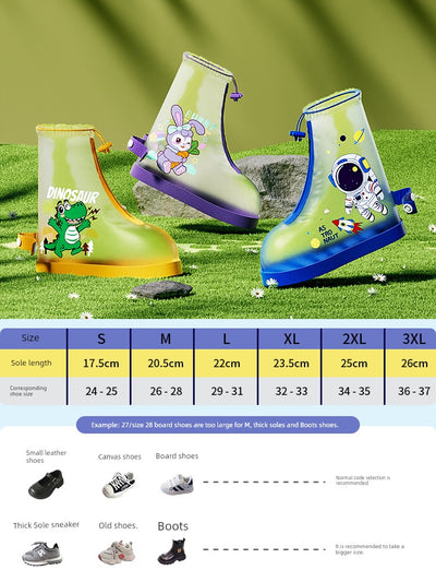 Children's Rain Boots Waterproof Non Slip Boys Thickening and Wear-Resistant Rain Shoes Rainy Days Rainproof Booties Primary School Rain Boots Girl