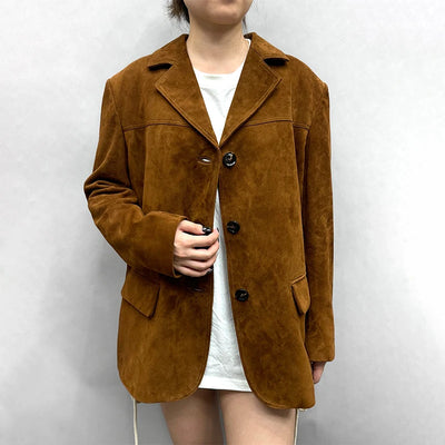 2024 Lady's Fashion Real Suede Jacket Genuine Sheepskin Blazer Oversize Leather Coat Women's Suit