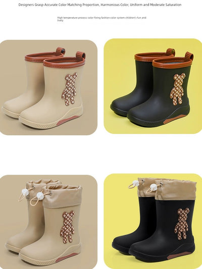 Japanese Style Kids Rubber Boots Student Cute Girl Rain Boots