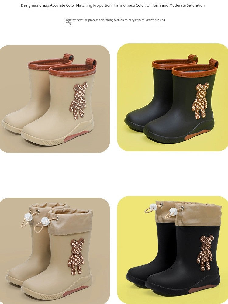 Japanese Style Kids Rubber Boots Student Cute Girl Rain Boots