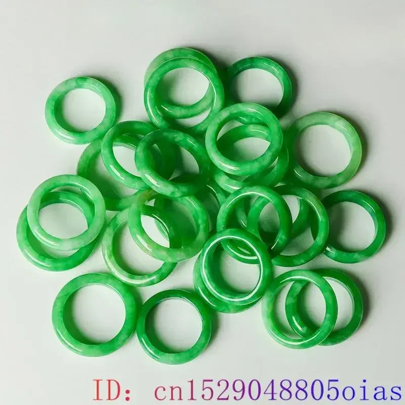 Green Real Jade Rings Designer Women Men Luxury Emerald Natural Jewelry Carved Amulet Fashion Gemstone Burmese Jadeite Charms